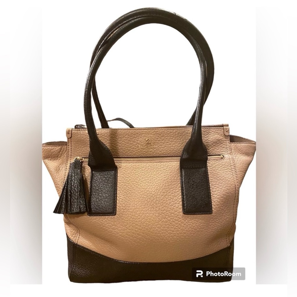 Kate Spade~Southport Avenue Alessa Satchel Leather
Handbag Dune/Black